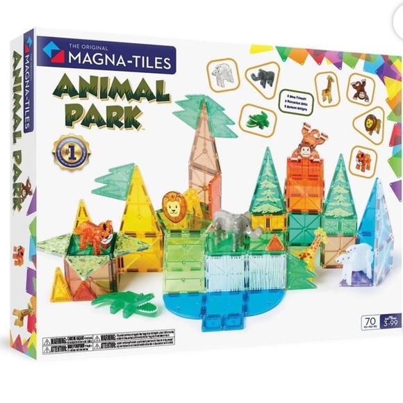 MAGNA-TILES Animal Park with Micro Mags New 70 pieces - Picture 2 of 5